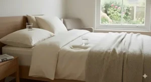 Alt text for image 4: A glass of water remaining still on a memory foam mattress while a person moves on the other side, demonstrating zero motion transfer.