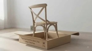 Fully assembled cross back dining chairs set of 2 ready for placement straight out of the box.