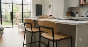 Comfortable breakfast bar stool with a backrest costing under £50