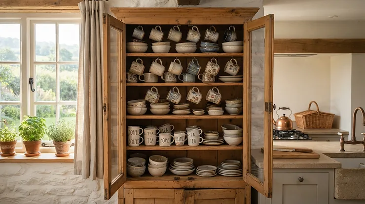 One of the best welsh dressers UK shoppers love, crafted from solid pine in a rustic cottage kitchen.